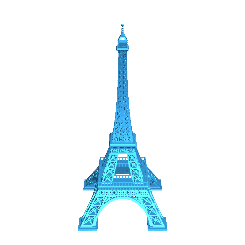 vereinfacht Eiffel Turm historisch Gebäude 3D print model - Mito3D
