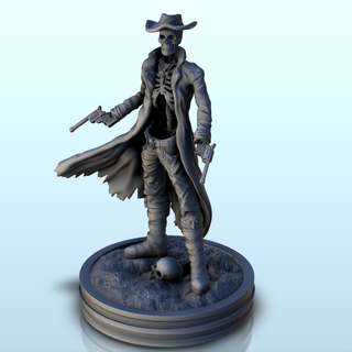 squelette cow boy crâne revolvers 10 Ouest fictif personnages 3d print model - Mito3D