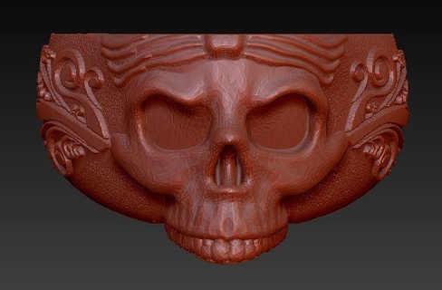 skull ring antiquariato 3d print model - Mito3D