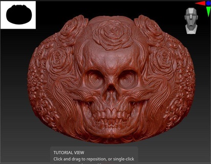 skull ring bijoux 3d print model - Mito3D