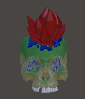 kafatası kristaller karakterler 3d print model - Mito3D