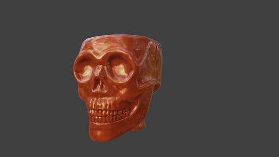 skull cup glass Household 3d print model - Mito3D