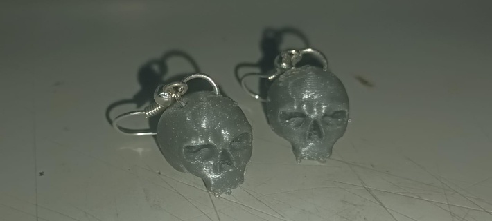 crânio orelha jóias 3d print model - Mito3D