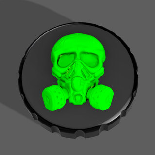 skull gas mask - stash jar lid Household 3d print model - Mito3D