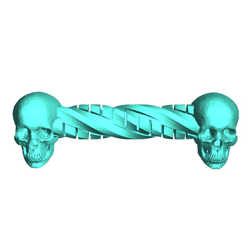 skull handle 4 inch long Household 3D print model - Mito3D
