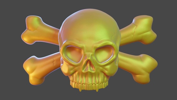 cranio pirata grande maniglia porta mobilia 3d print model - Mito3D
