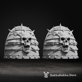 skull spikes shoulder pads Toys & Games 3d print model - Mito3D