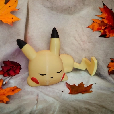 dormire pikachu supporto gratuito 3d modelli scarica creality nube 3d print model - Mito3D