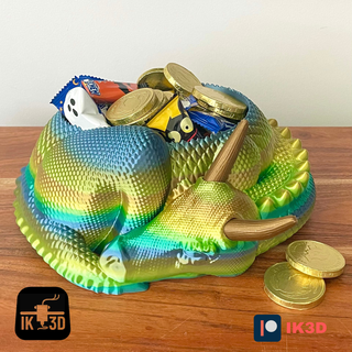 sleepy dragon candy bowl planter - supports 3d models download creality cloud Myths 3d print model - Mito3D