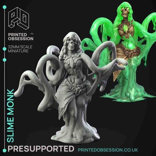slime monk - humanoid presupported 32mm scale Women 3d print model - Mito3D