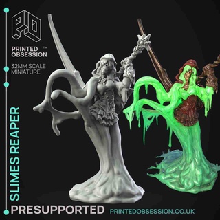 slime reaper - humanoid presupported 32mm scale Women 3d print model - Mito3D