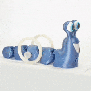 slugo flexi articulated running slug Toys & Games 3d print model - Mito3D