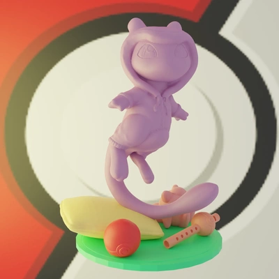 slumber party mew mewtwo pyjama 3d models download creality cloud fictional characters 3d print model - Mito3D