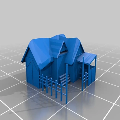 pequeña casa campo bretoniano terreno 3d modelos descargar crealidad nube 3d print model - Mito3D