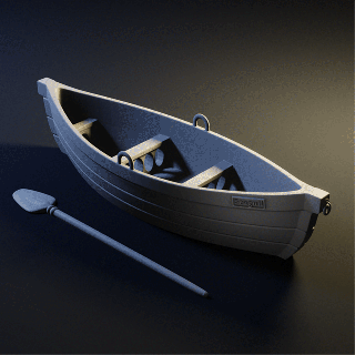 klein Rudern Boot Paddel Zuhause Haus Dekor 3d print model - Mito3D