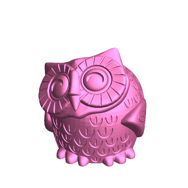 lächelnd Eule fliegend Tiere 3D print model - Mito3D