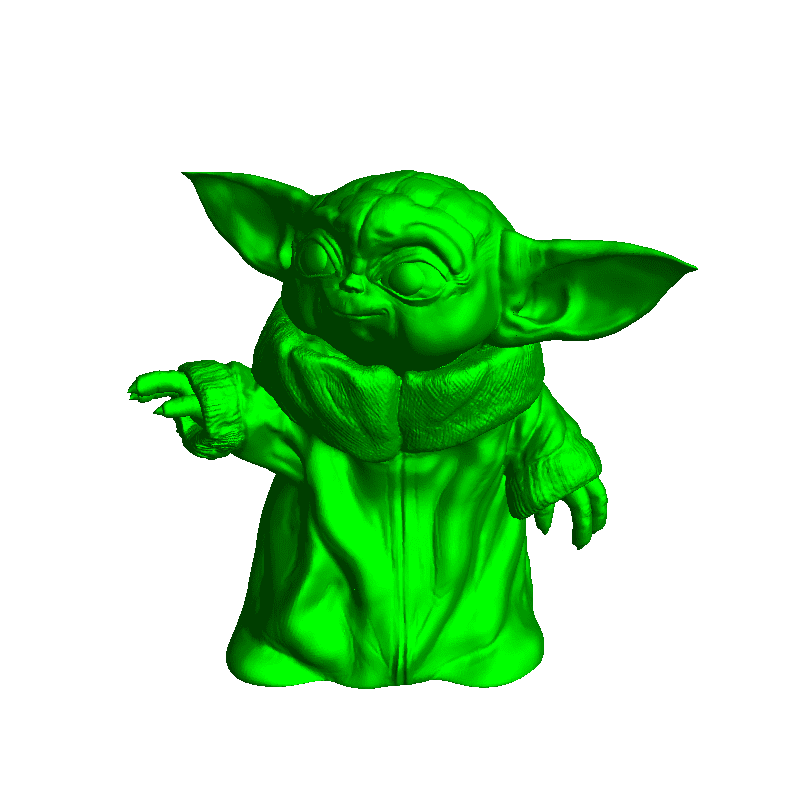 sonriente yoda ficticio caracteres 3D print model - Mito3D