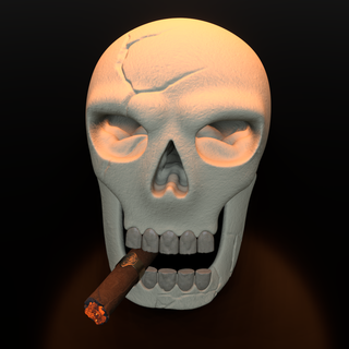 caveira fumante personagens 3d print model - Mito3D