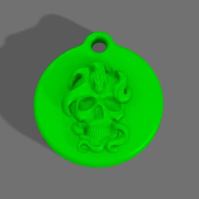 snake skull keychain 3d models download creality cloud 3d print model - Mito3D