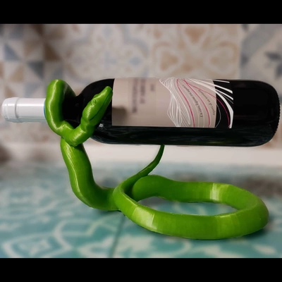 serpiente vino botella soporte 3d modelos descargar crealidad nube 3d print model - Mito3D