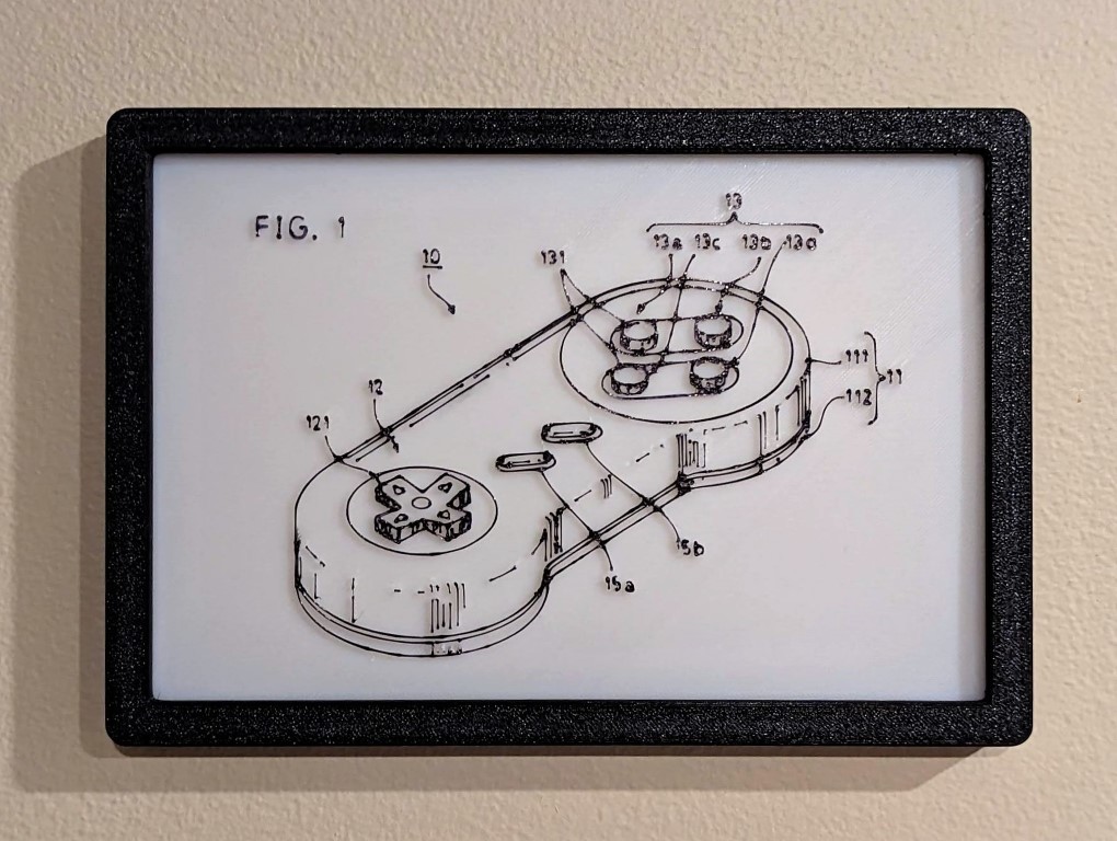 snes controlador patentar Arte 3D print model - Mito3D