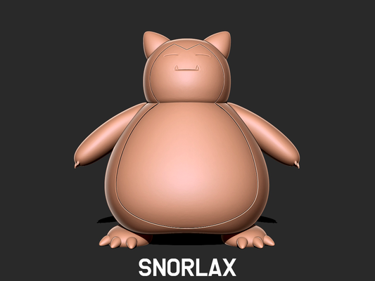 snorlax pokemon 3d stampa modello modelli scarica creality nube immaginario personaggi 3d print model - Mito3D
