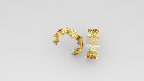 neve fiocco braccialetto gioielleria 3d print model - Mito3D