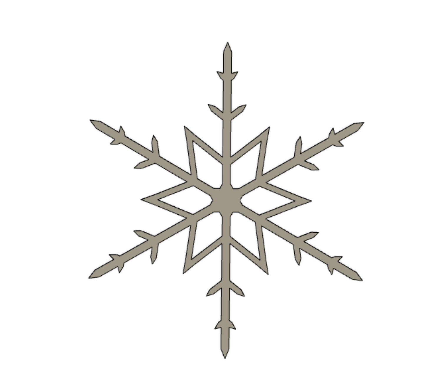 snowflake ornament Home Decor 3D print model - Mito3D