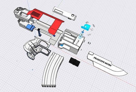 espace Marin boulon pistolet jouets Jeux 3d print model - Mito3D