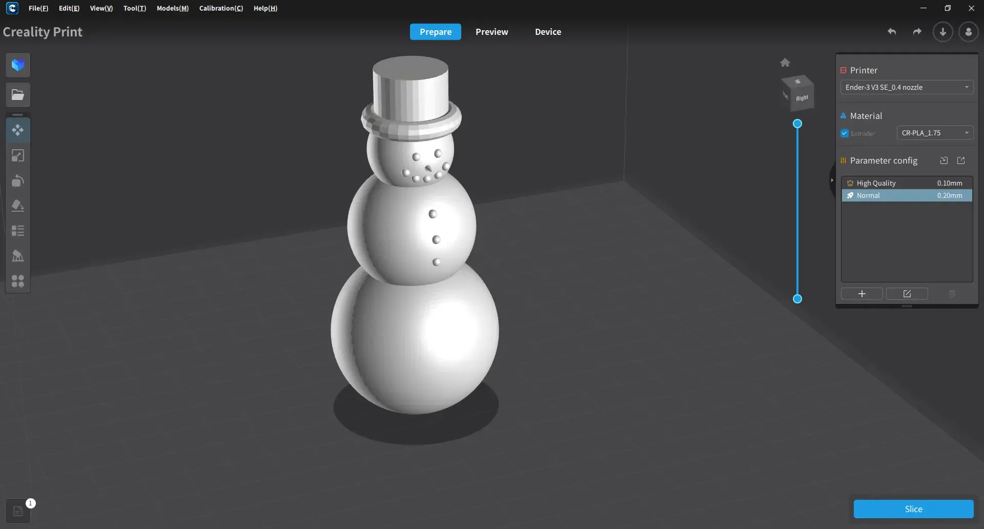 sferica pupazzo neve 3d modelli scarica creality nube 3D print model - Mito3D