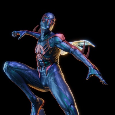 spider man 2099 pronto to impressão 3d modelos baixar crialidade nuvem ficcional personagens 3d print model - Mito3D