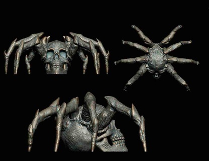 spider skull creepy halloween 3d models download creality cloud Monsters 3d print model - Mito3D