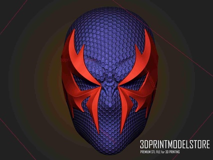 spiderman 2099 mask - marvel cosplay halloween costume 3d models download creality cloud Masks & Helmets 3d print model - Mito3D