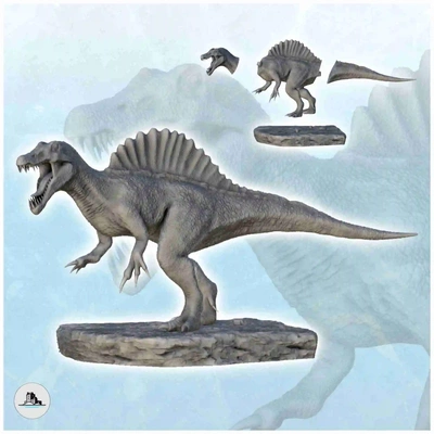 spinosauridés dinosaure 17 miniatures figure statue scène 3d modèles télécharger créalité nuage 3d print model - Mito3D