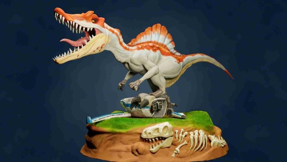 Spinosaurus stilisiert Ausführung jurassisch Park iii Dinosaurier 3d print model - Mito3D