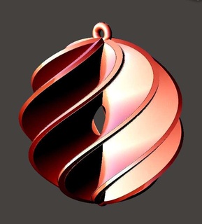 spiral christmas ball center slot Home Decor 3d print model - Mito3D