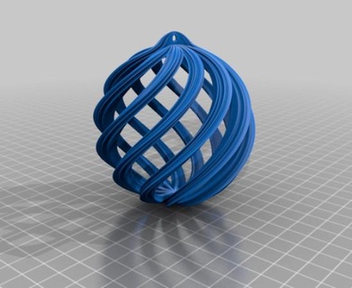 spiral christmas ball xmas Home Decor 3d print model - Mito3D