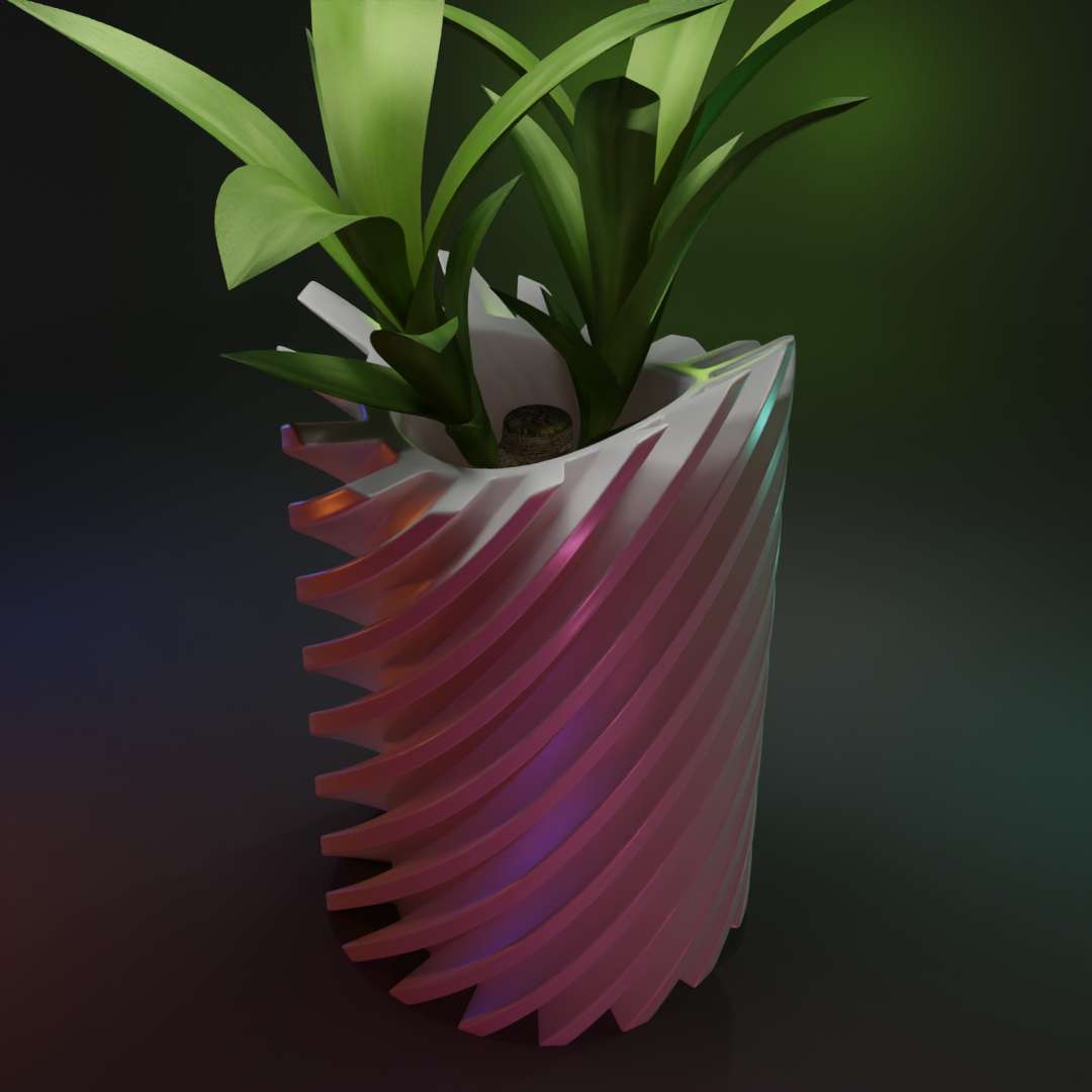 Spiral Ausrüstung Blume Topf Blumen 3D print model - Mito3D