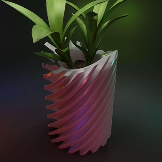 espiral engrenagem flor Panela flores 3d print model - Mito3D