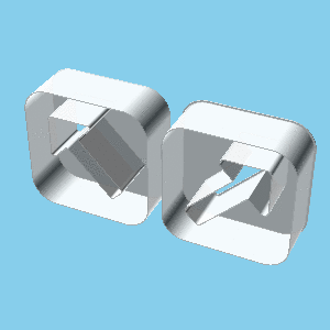 Quadrat Pfeil Diagonale schält Box v1 3d print model - Mito3D