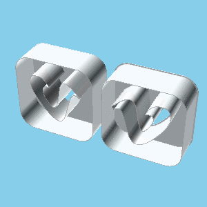 Quadrat vimeo Logo schält Box v1 3d print model - Mito3D