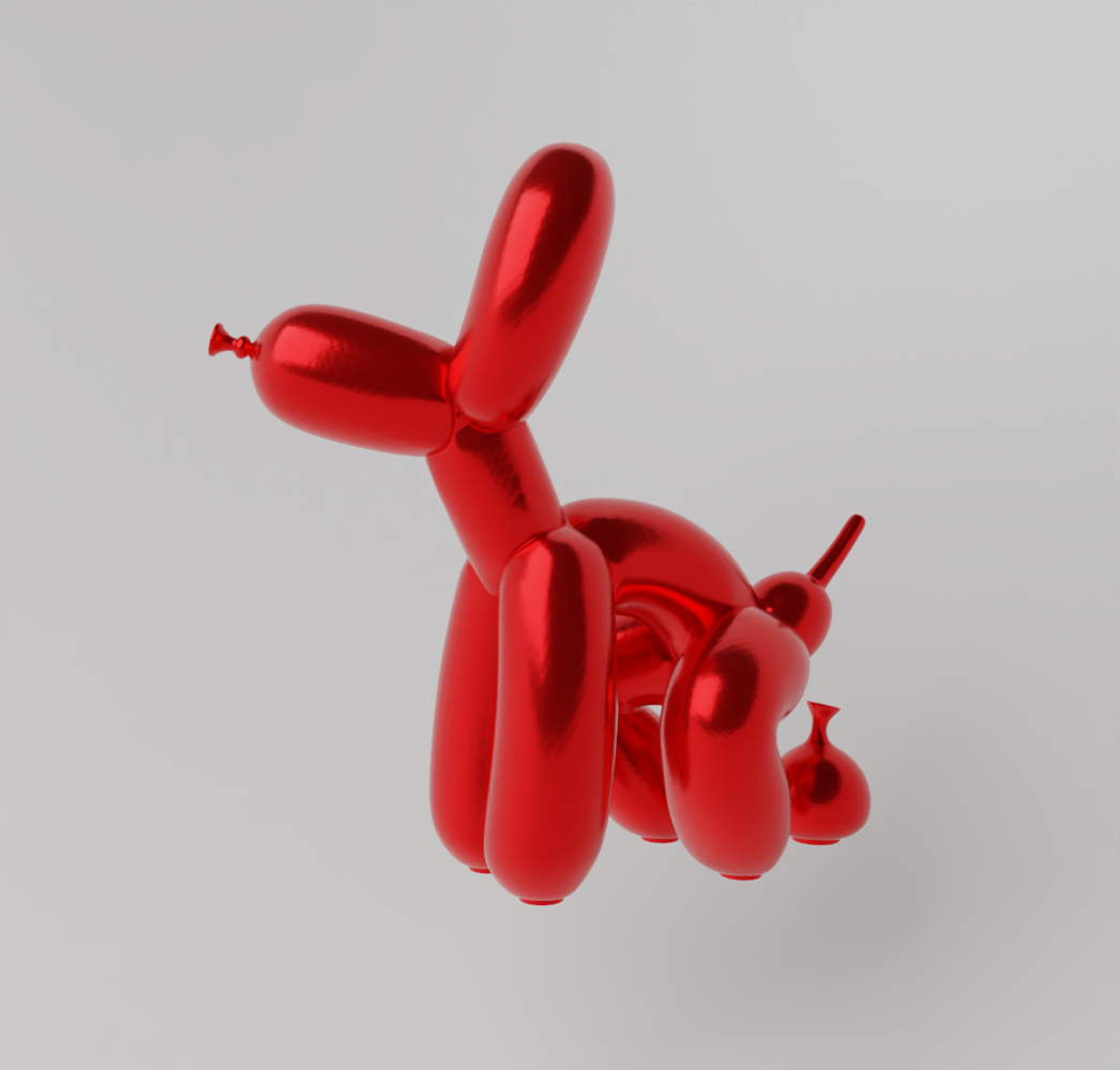 squatting balloon dog poop art toy fan Dolls & Accessories 3D print model - Mito3D