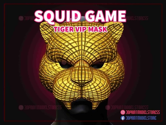 calamar juego máscara tigre vip 3d modelos descargar crealidad nube 3d print model - Mito3D