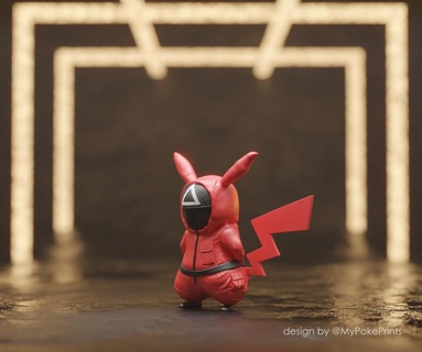 calamar Jeu Pikachu Pokémon 3d print model - Mito3D