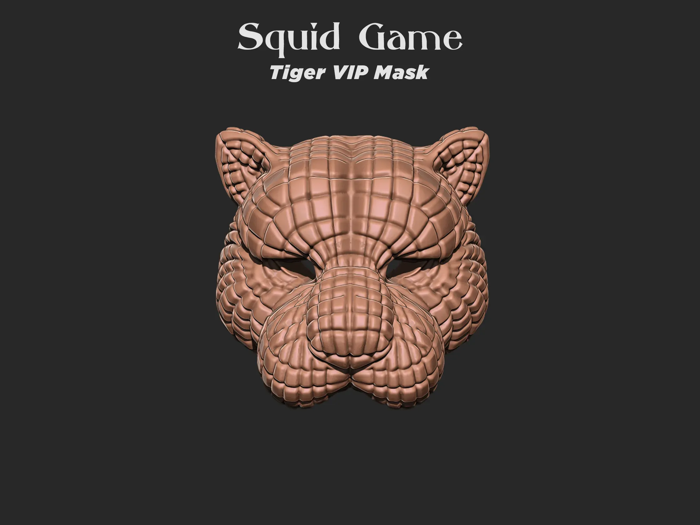 calamar jeu tigre vip masque 3d impression modèle modèles télécharger créalité nuage 3D print model - Mito3D