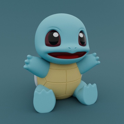 squirtle - pokemon 3d models download creality cloud fictional characters 3d print model - Mito3D