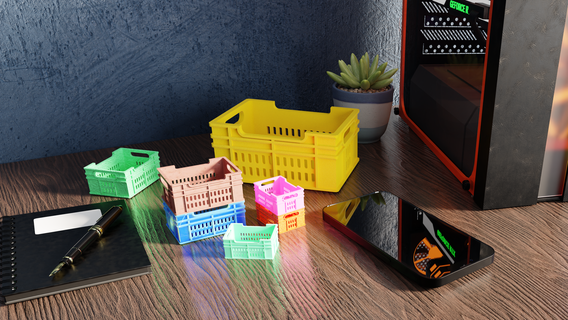 stackable desktop crate Home Decor  3d print model - Mito3D