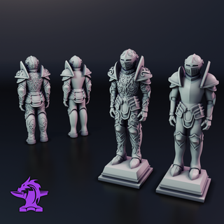standing armor suits display statues Others 3d print model - Mito3D