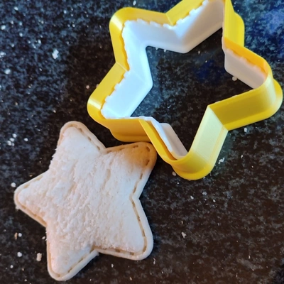 star bread sandwich cutter sealer cookies 3d models download creality cloud foods 3d print model - Mito3D