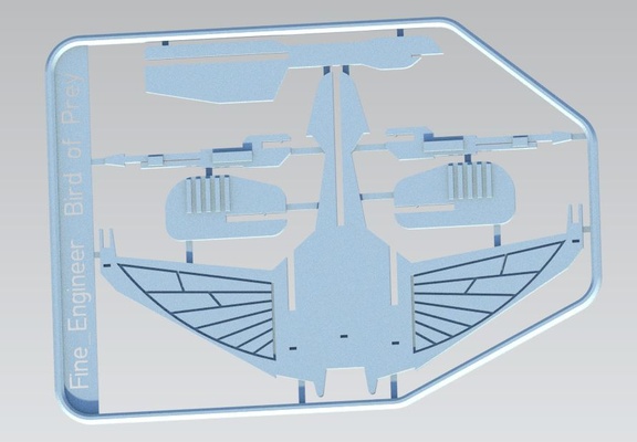 star trek klingon bird of prey kit card 3d models download creality cloud 3d print model - Mito3D